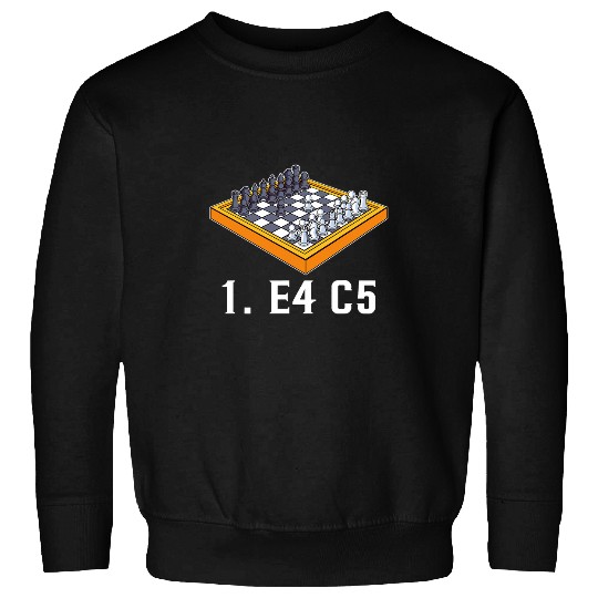 1 E4 C5 Chess Club Chess Player Chessboard Chess Sweatshirts