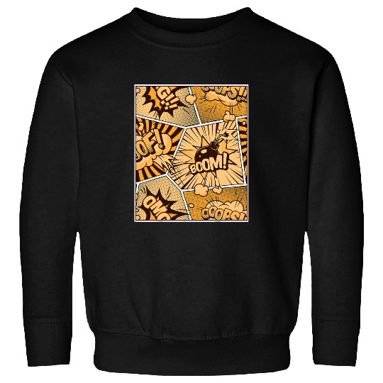 Orange Comic Book Orange Color Graphic Sweatshirts
