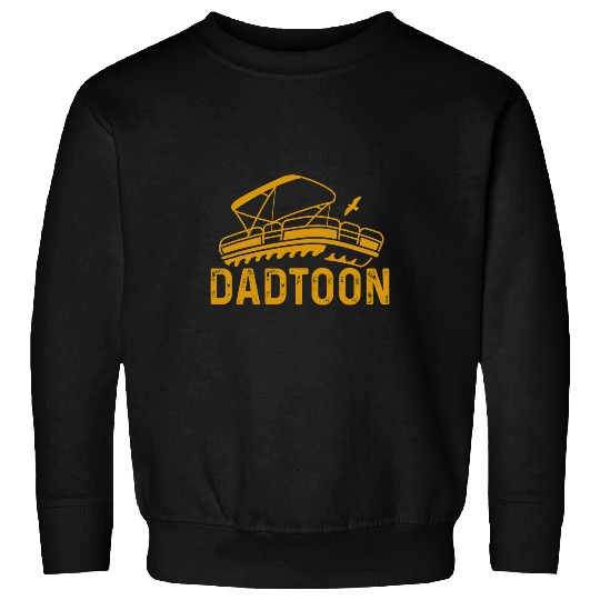 Mens Fathers Day Pontooning Funny Dadtoon Pontoon Boat Sweatshirts