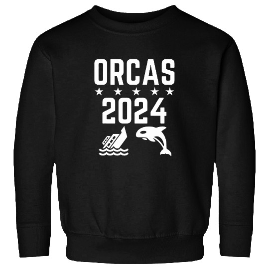 Orcas 2024 Funny Politics Orca Sinking Boat Election Sweatshirts