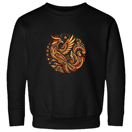 Cool Phoenix Bird Symbol In Ethnic Art Style Christmas Sweatshirts