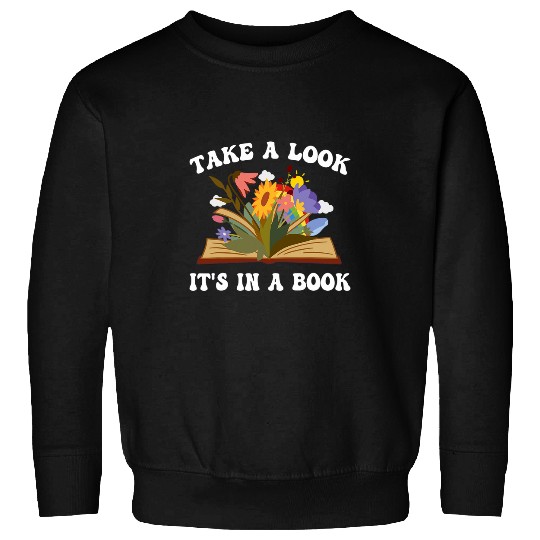 cute woman book lovers wildflowers reading Sweatshirts
