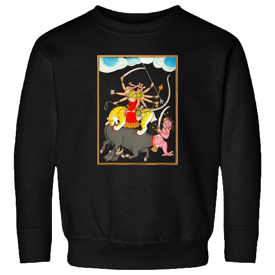 Durga Tiger Indian Warrior Goddess Hindu vintagess Graphic Sweatshirts