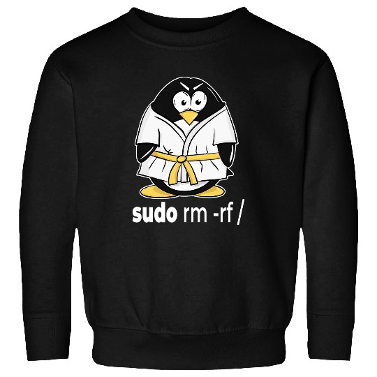 sudo rm rf linux penguin in a karate tuxedo for programmer Sweatshirts