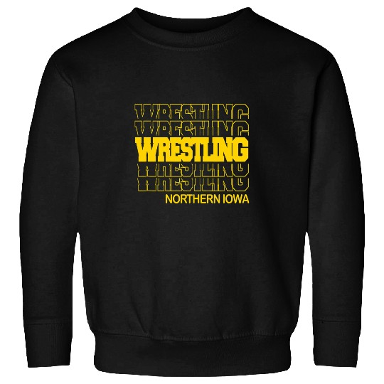 Wrestling Northern Iowa in Modern Stacked Lettering Sweatshirts