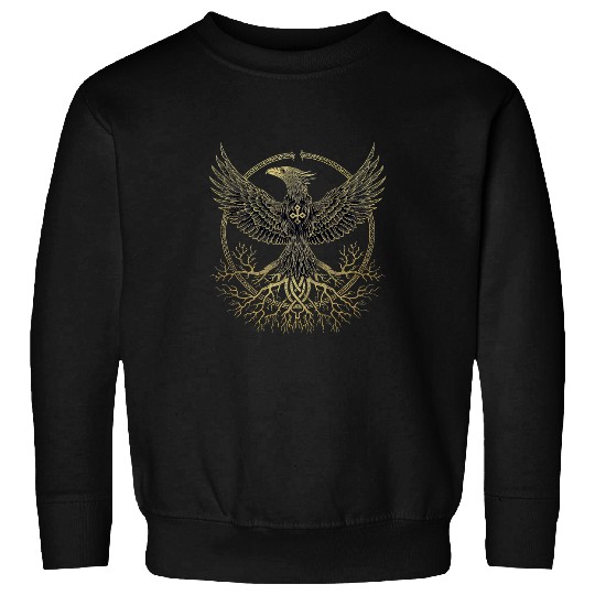 Odins Raven connected with Tree of Life Viking Sweatshirts