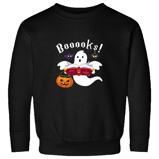 ghosts Says Booooks Halloween Vibes Halloween Spooky Season Sweatshirts