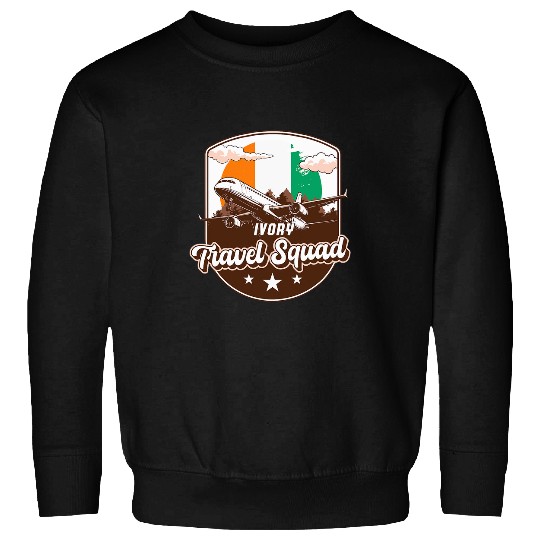 Ivory Travel Squad Adventure Airplane Travel Ivory Coast Sweatshirts