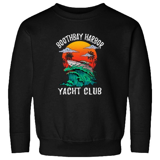 Nautical Boat Design Boothbay Harbor Maine Yacht Club Art Sweatshirts