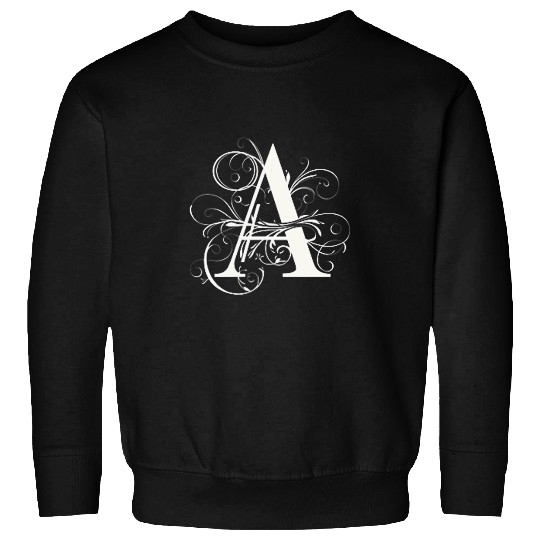 Graceful Flourish Monogram A Sophisticated Style Sweatshirts