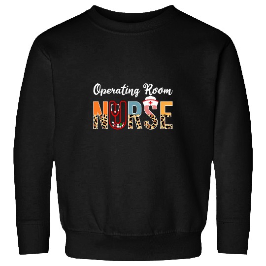 Operating Room nurses Stethoscope Leopard Print OR nurses Sweatshirts