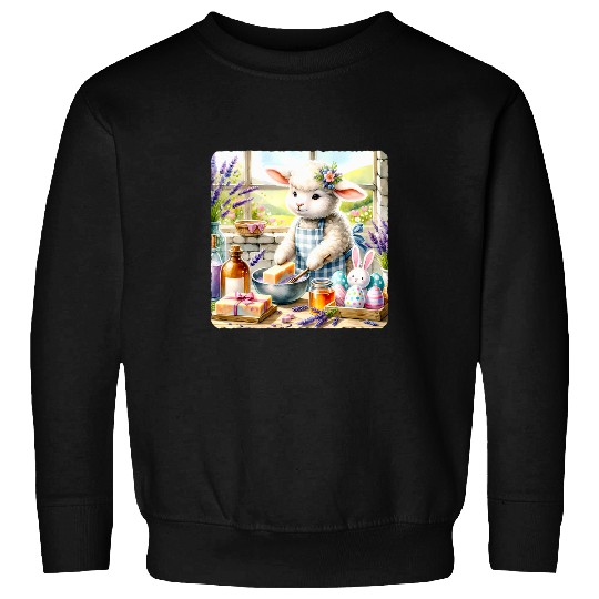 Easter Lamb In Soap Making Workshop Lavender Honey Milk Sweatshirts