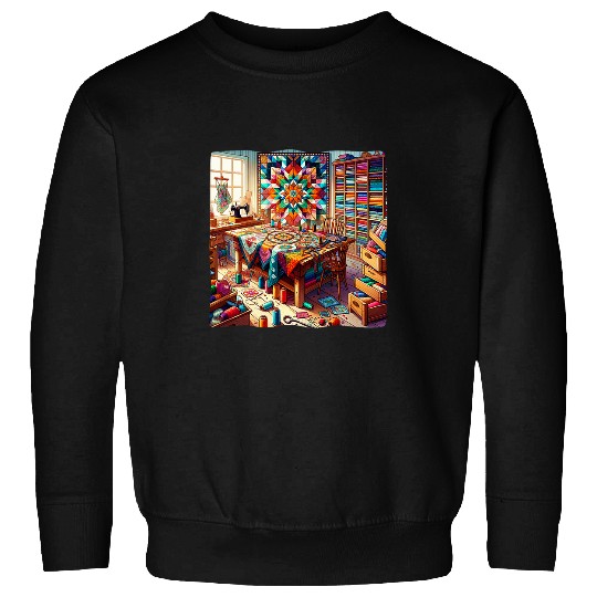 Patchwork Quilting Quilt Hobby Sewing Room Sweatshirts