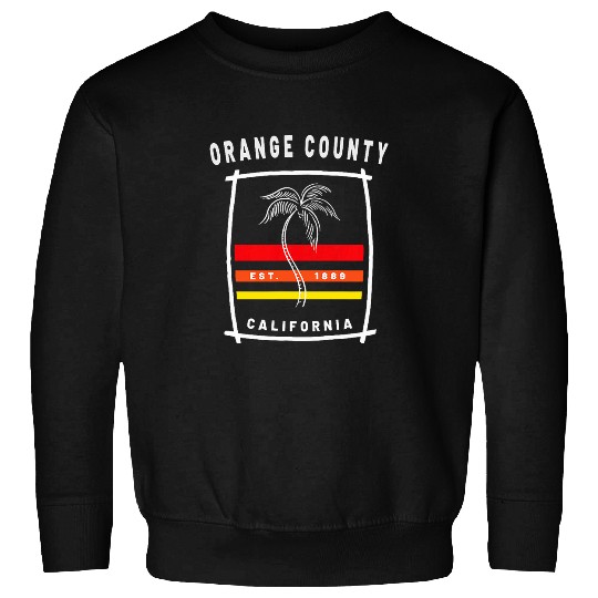 Orange County californiass Palm Tree Colorful Novelty Art Sweatshirts