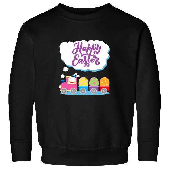 Easter Bunny Egg Hunt Train with Bunny Conductor Sweatshirts