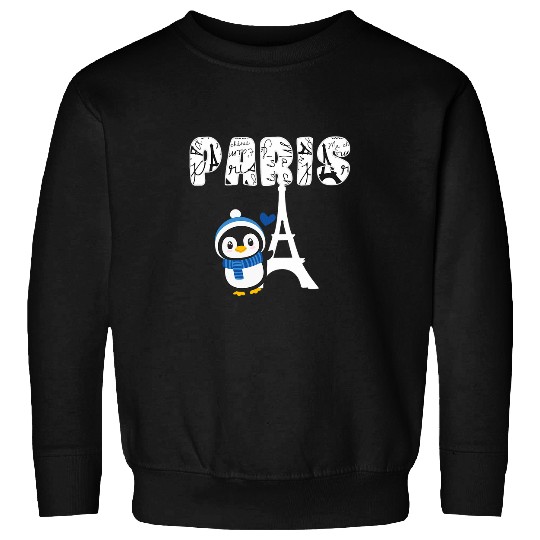 Paris Cute Adorable Penguin I Love Paris France Travel Sweatshirts