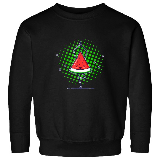Funny Watermelon Standing In Vrikshasana Yoga Pose Sweatshirts