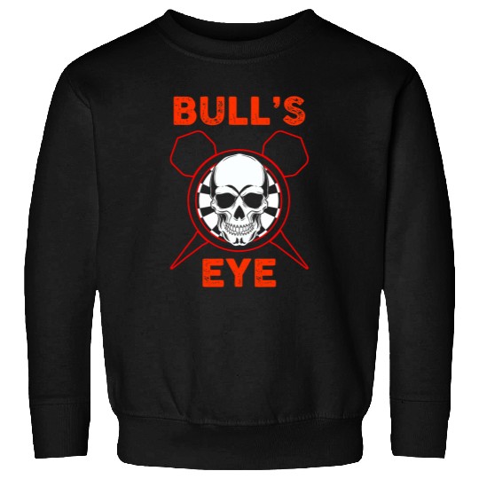 Bullseye Dartboard Skull Darts Player Dart Team Throwing Sweatshirts