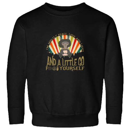 Funny Llama Alpaca Yoga I m mostssly Peace Love and Light Sweatshirts