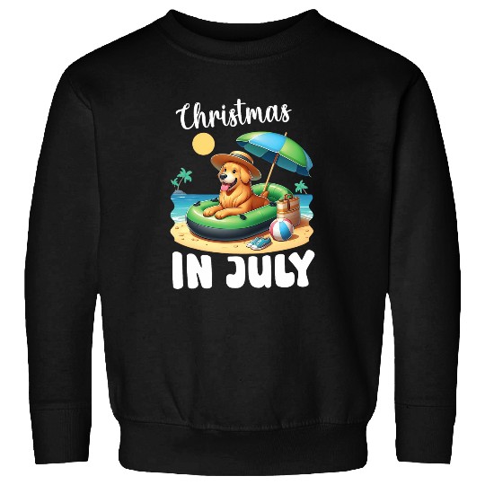 GOLDEN RETRIEVER Inflatable Boat Merry Christmas in July Day Sweatshirts