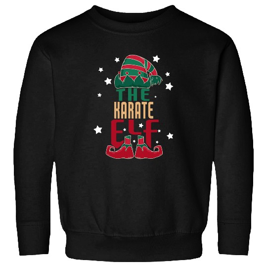 The Karate Elf Christmas Pajama Karate Christmas Sweatshirts