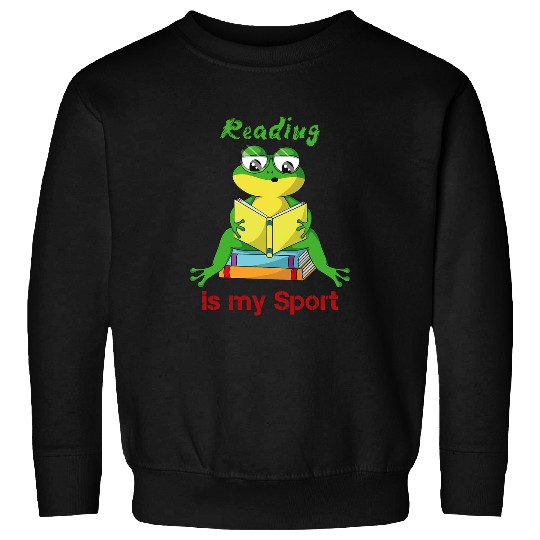 Reading Is My Sport Book Lovers Frog Reading Reading Sweatshirts