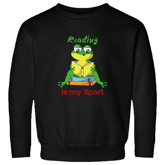 Reading Is My Sport Book Lovers Frog Reading Reading Sweatshirts