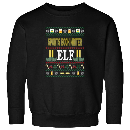 Sports Book Writer Elf Funny Christmas Gift Sweatshirts