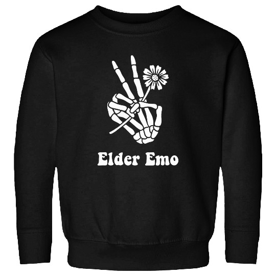 Elder Emo Funny Goth and Gothic ProAging Skeletons Floral Sweatshirts