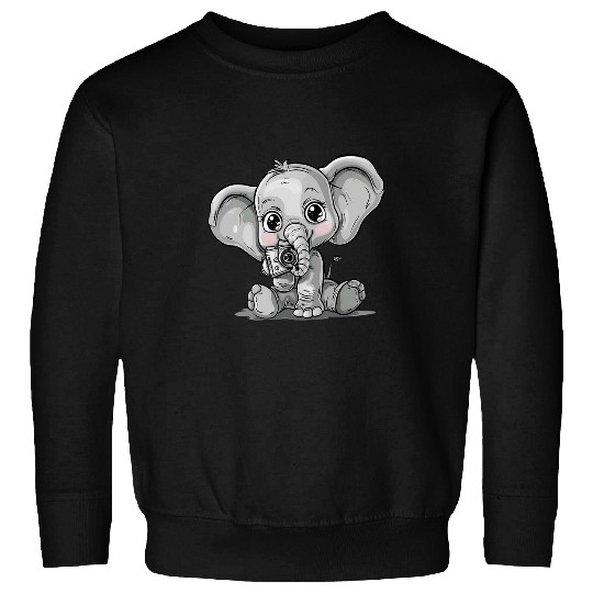 Elephant With A Camera Baby Elephant Photographer Sweatshirts