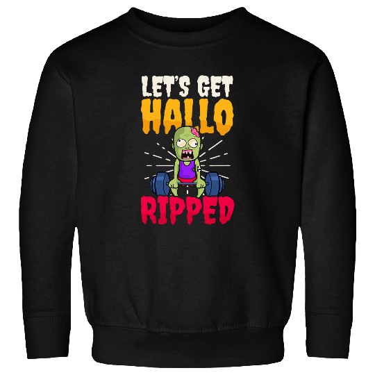 Get Hallo Ripped Design Halloween Weightlifting Sweatshirts
