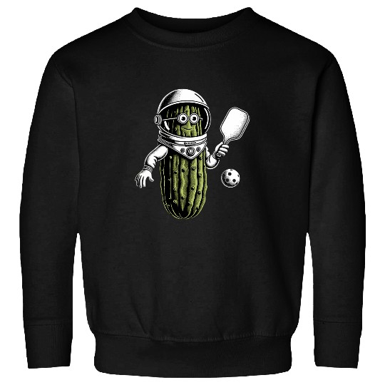 Space Astronaut Pickle Playing Pickleball Pickle Ball Player Sweatshirts