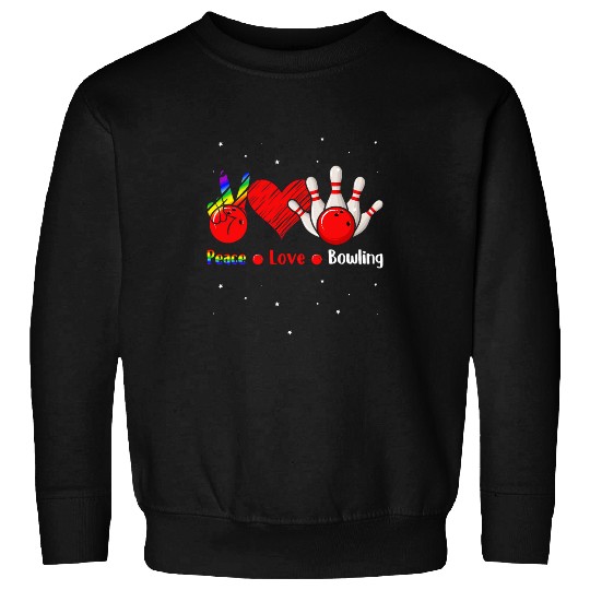 Peace Love Bowling Cute Women s Bowling s Sweatshirts