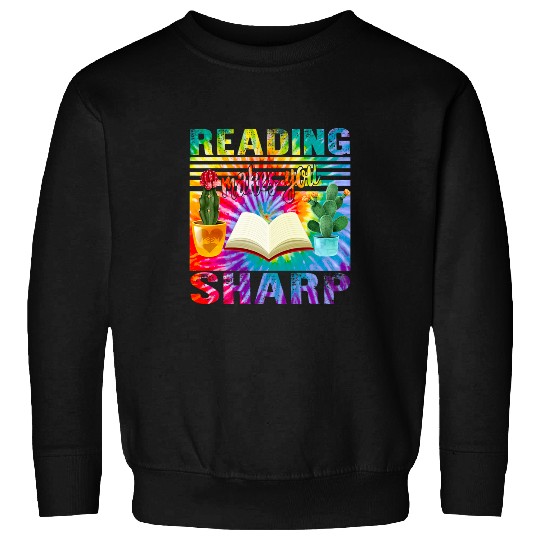 Reading TieDye Sharp Cactus Books Reader Bookworm Hobby Book Sweatshirts