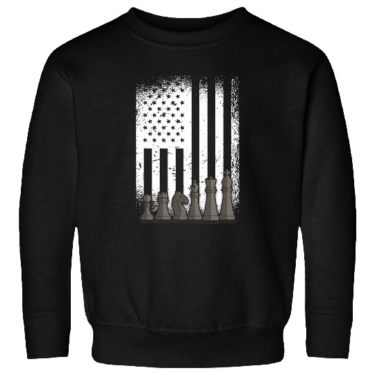 Patriotic Chess Player American USA Flag Funny Chess Lover Sweatshirts