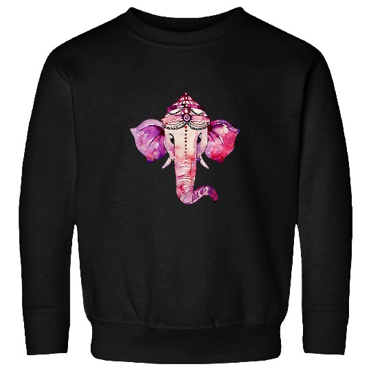 Ganesh God Watercolor Diwali Yoga Meditation Spirituality Sweatshirts