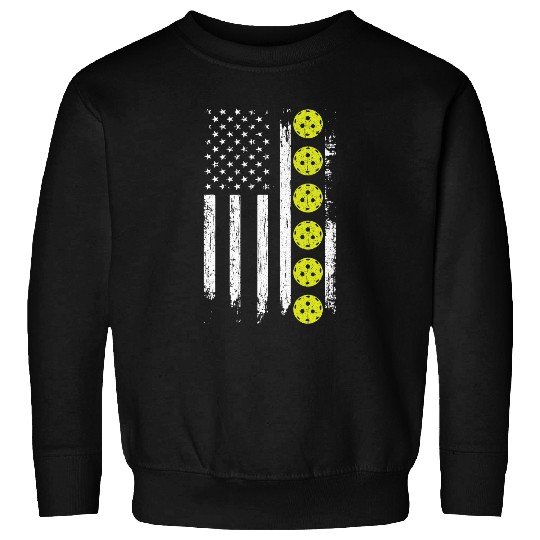 Pickleball American Flag Pickleball Player 2 Sweatshirts