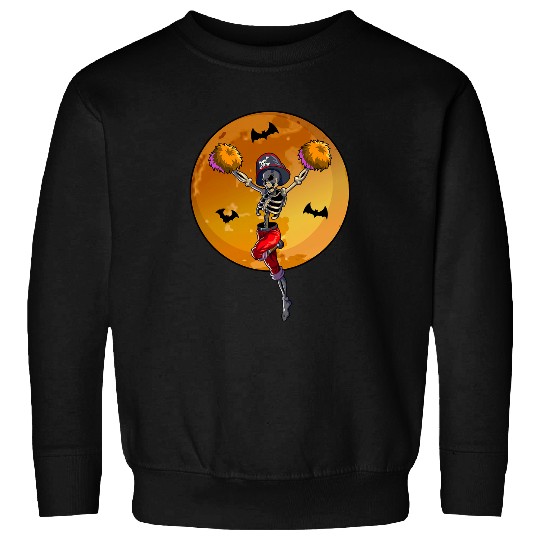 Cheerleading Skeletonss Women Girls Pirate Cheer Halloween 2 Sweatshirts