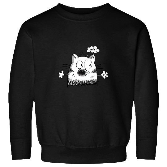 Cat Drawing For Cat Lover I Cat Mom I Cat Dad 2 Sweatshirts