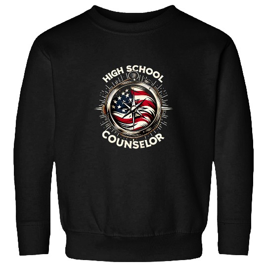 Patriotic High School Guidance Counselor Compass USA Flag Sweatshirts