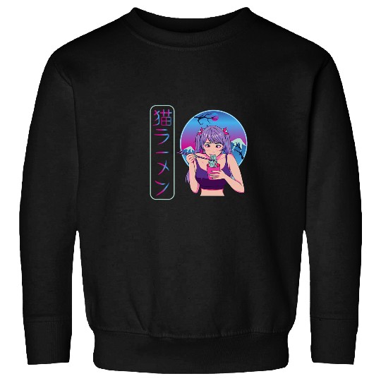 Girl who loves anime and ramen manga waifu cosplay Sweatshirts