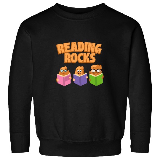 Reading Rocks Bookworm Book Lover Bibliophilia Library Sweatshirts