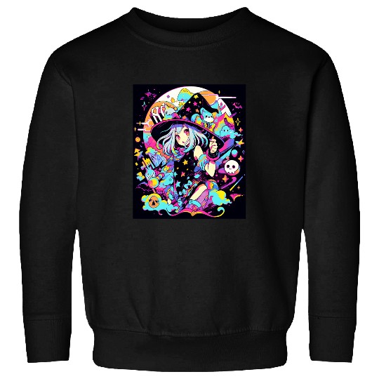 Kawaii Witchcraft Halloween Cosplay Graphic Sweatshirts