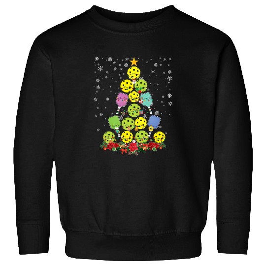 Pickleball Christmas Tree Santa Pickleball X Mas Lights 1 Sweatshirts