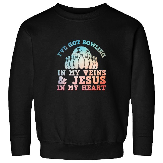 bestss Bowling Design For Men Women Jesus Christian Bowling 2 Sweatshirts