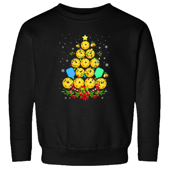 Pickleball Christmas Tree xmass Pickleball Tees Men Women Sweatshirts