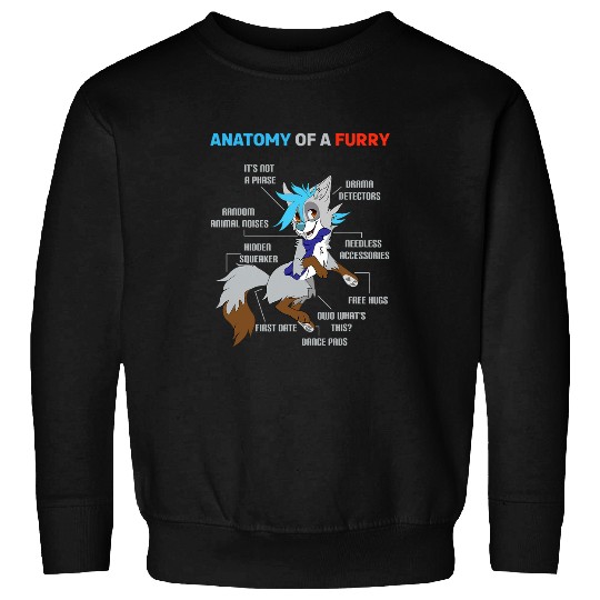 Anatomy Of A Furry Tail Furry Ear Furry Person Fox Cosplay Sweatshirts