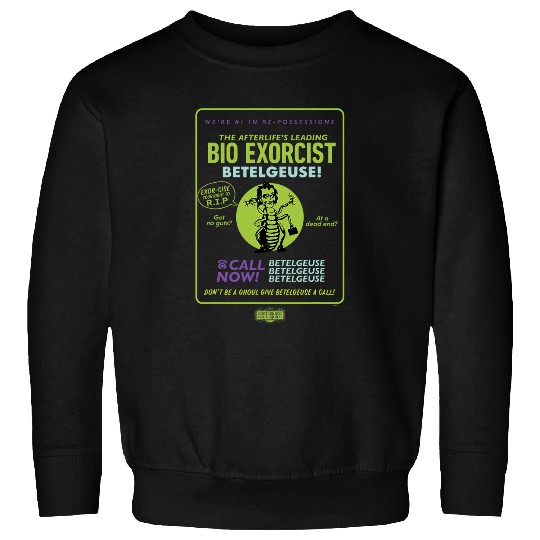 Beetlejuice Beetlejuice Afterlifes Leading Bio Exorcist Ad Sweatshirts