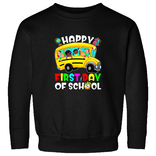 happy first day of school costume school bus driver Sweatshirts
