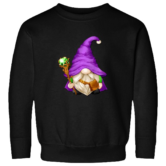Kids Purple Gnome Wizard Hat And Wizard Magic Wand Kids Cosplay Sweatshirts